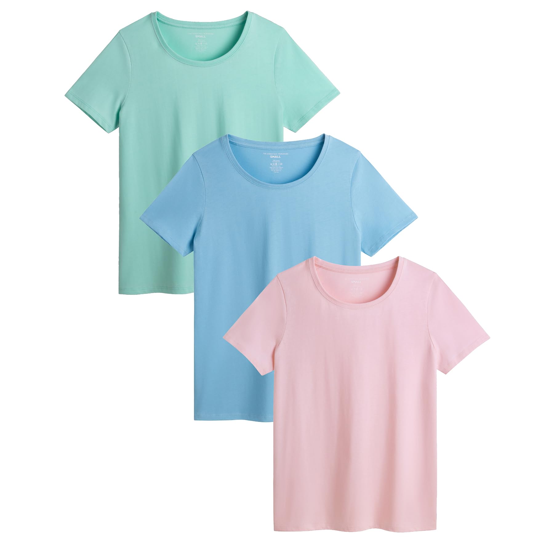 The Essentials Wardrobe Ladies TEW 3 Pack T- Shirt - Pastel - 4X Large