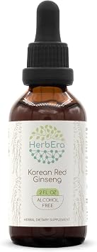 Korean Red Ginseng B60 Alcohol-Free Herbal Extract Tincture, Wildcrafted Korean Red Ginseng Asian Ginseng, Panax Ginseng Dried Root 2 fl oz