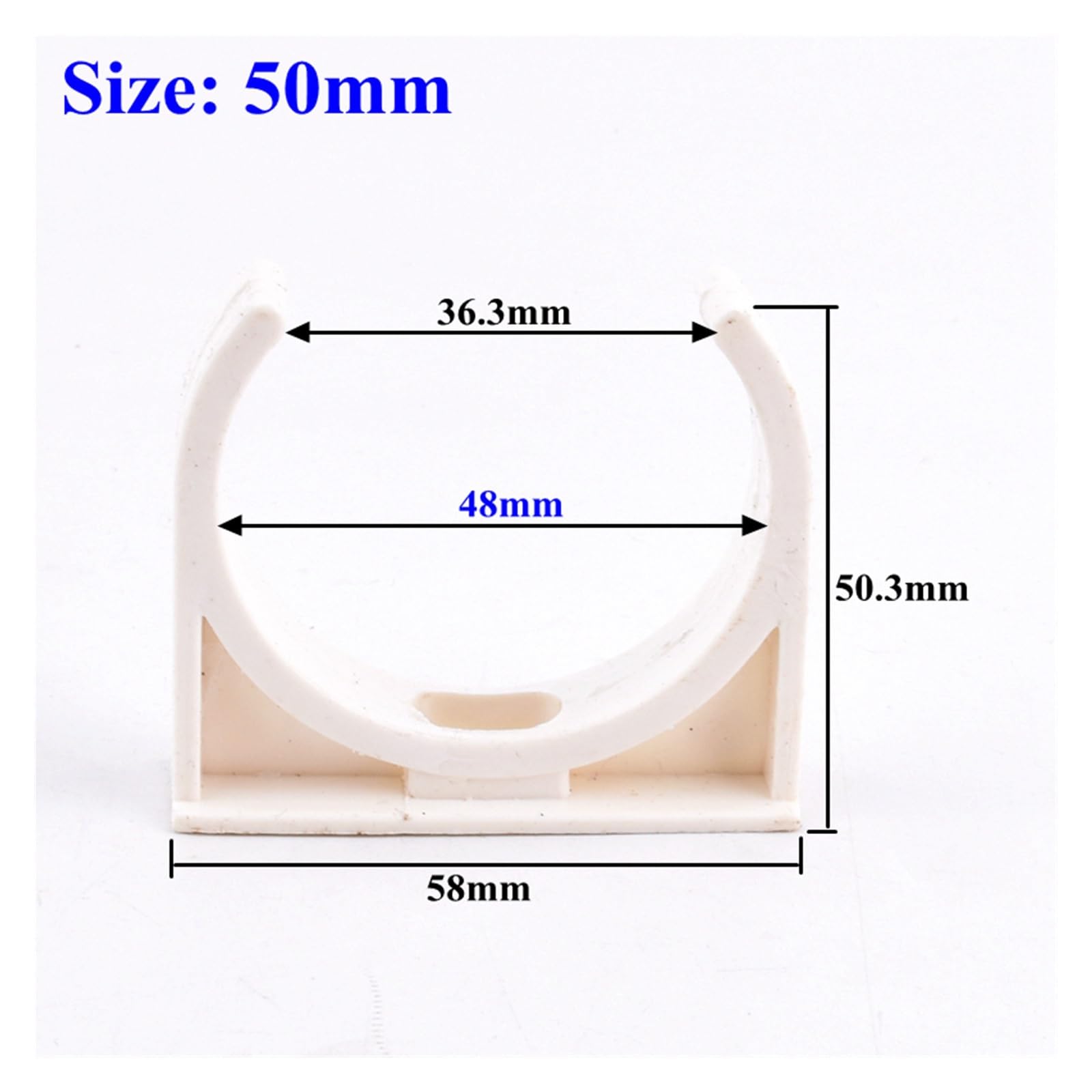 2~50 Stück 20~50 mm weiße PVC-Rohrschelle, Wasserversorgung, Gartenbewässerung, Rohrschelle(Size 50mm,50 Pieces)