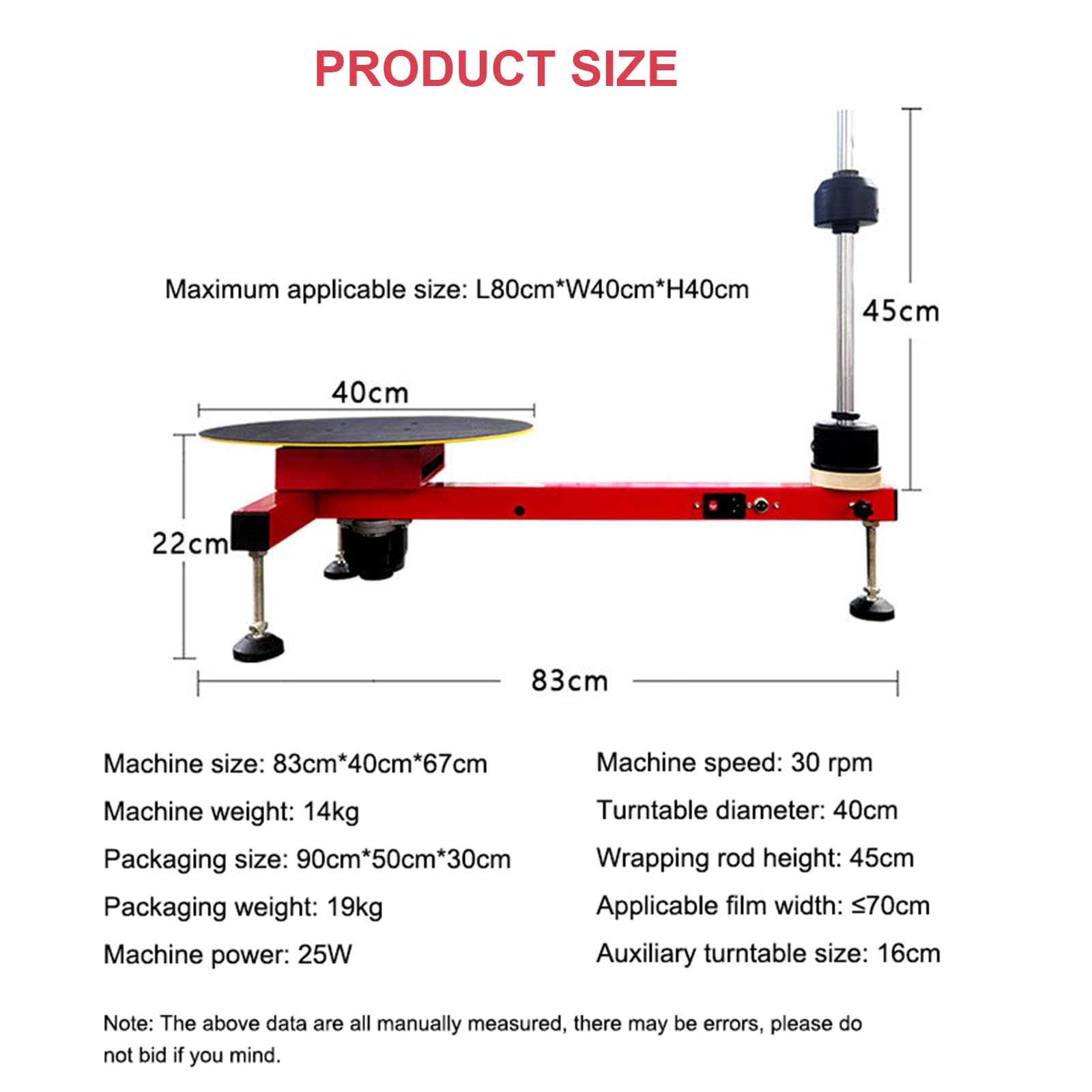 Distributore elettrico di film estensibile, tavolo di avvolgimento di film estensibile, macchina imballatrice per film estensibile per pallet, adatta per cartoni/scatole/pallet