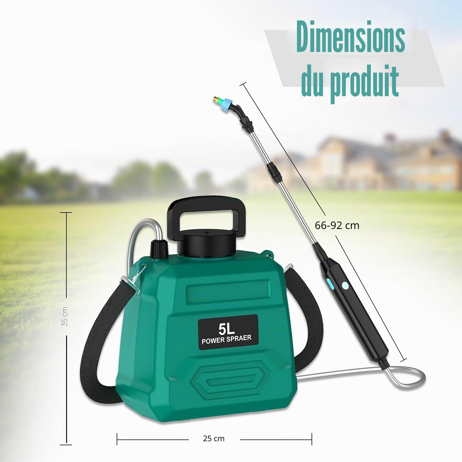 Pulvérisateur à Batterie, Pulvérisateur Electrique 5L (Vert)