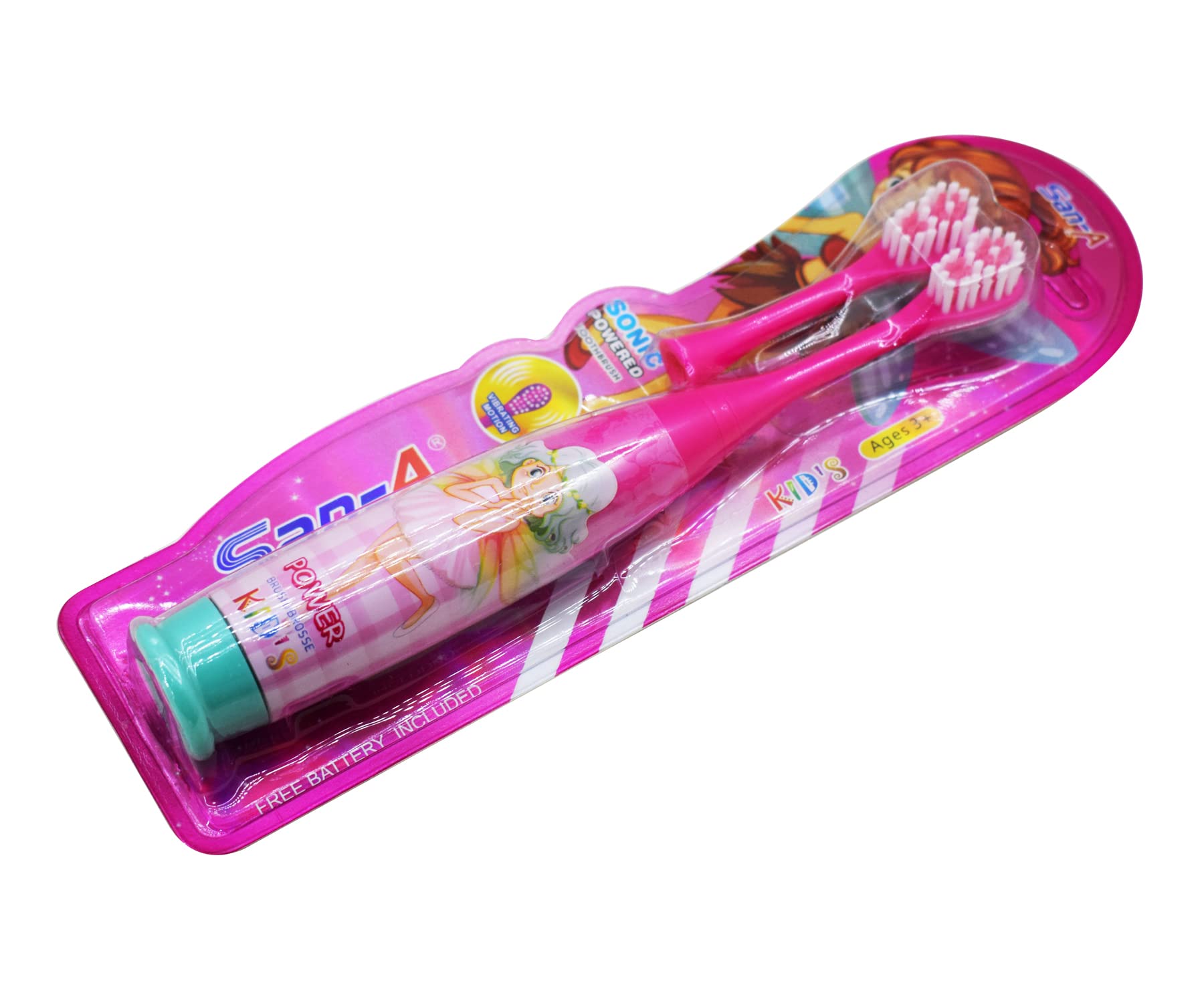 Kidizkart Pink Color Kids Girls Cartoon Printed Extra Soft Electric Battery Powered Toothbrush for Boy Kids (1Pcs) - Image 2 thumbnail