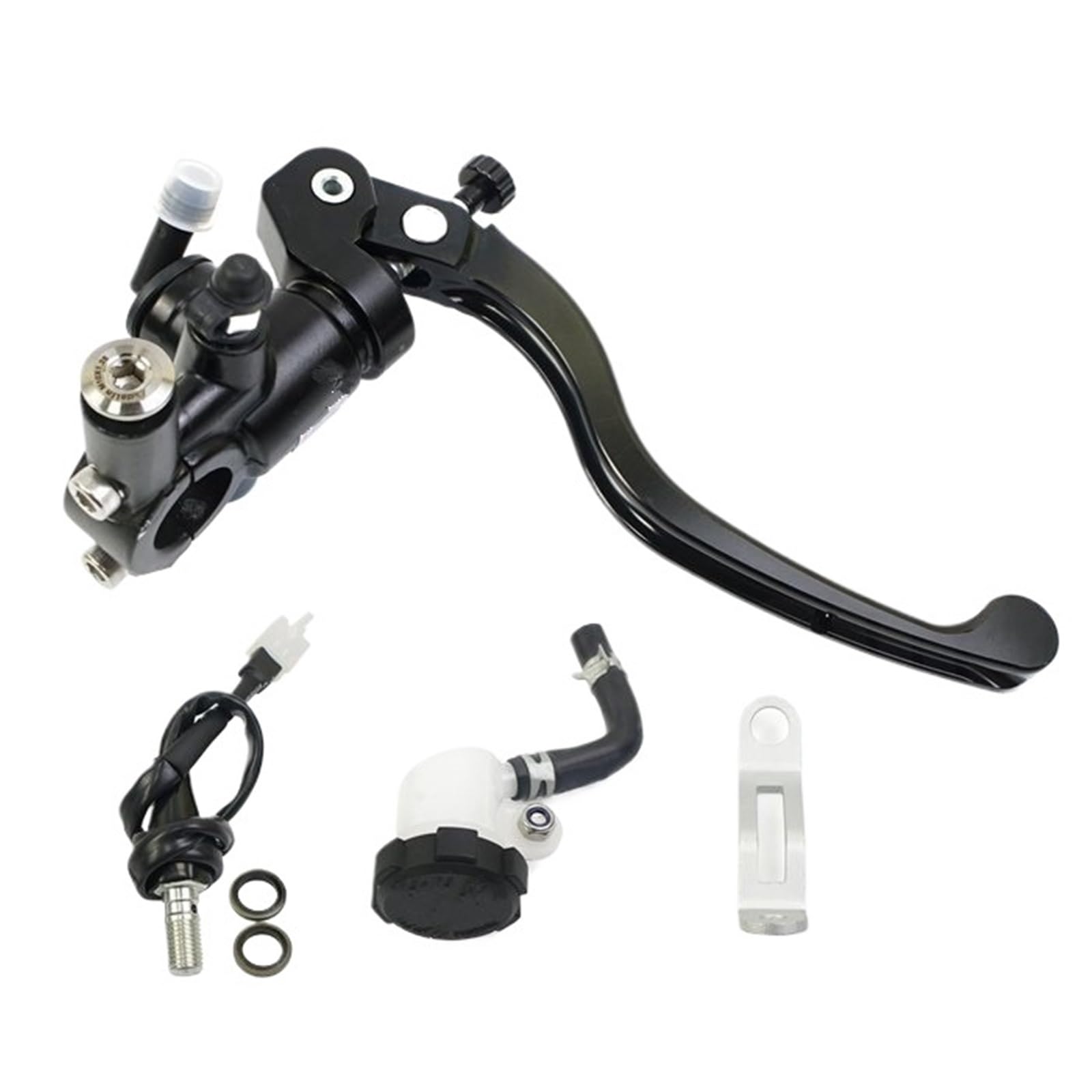 Ouvecr Black Right 14Mm Motorbike Brake Levers Radial Mounting 14Mm 16Mm 17.5Mm 19Mm Motorcycle Brake Clutch Master Cylinder Lever(Black Right 14Mm)