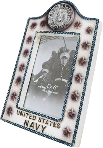 Miniatura 9 de Ebros Gift Emblema patriótico de águila de la Marina de los Estados Unidos con estrellas de rango y cuerdas trenzadas, borde de 4 x 6 pulgadas,