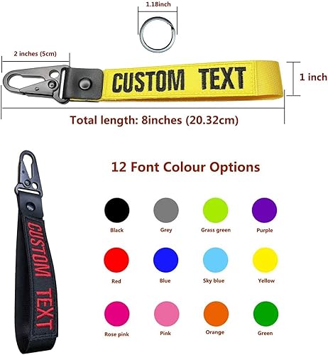 Miniatura 3 de Graceful life Llavero personalizado, cordón de muñeca con número de nombre personalizado, clip para llavero, accesorios para llavero, cordones de