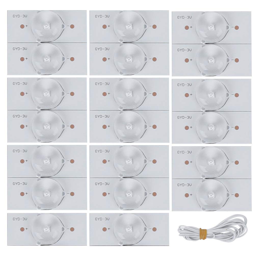 aqxreight 3V SMD Lamp Beads with Fiberglass Board Concave Lens Fliter Strips for LED TV Repair Compatibility with Wide Settings You It for Commercial Can Your Needs Ease (20PCS)
