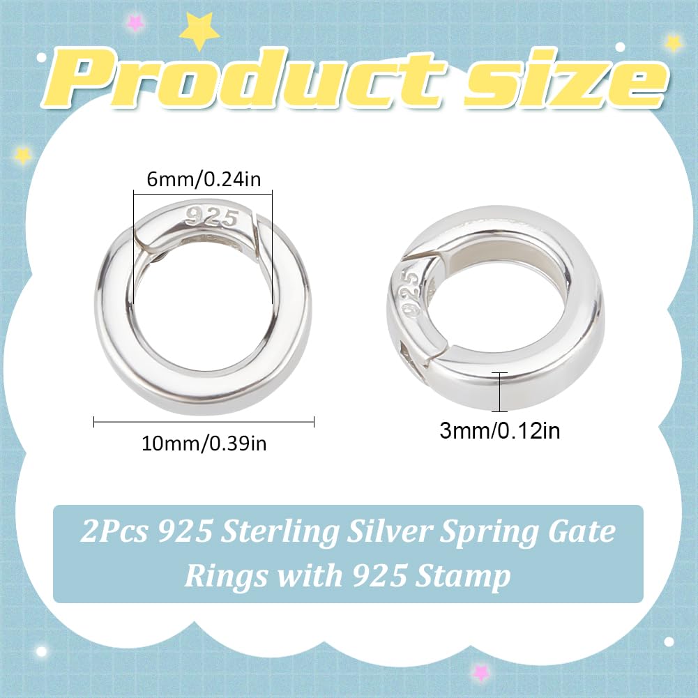 SUNNYCLUE 1 Boîte En Argent Sterling 925 Pour Collier, Bague à Ressort, Fermoirs à Ressort, Bracelet, Collier, Raccourcisseur, Mousqueton, Anneaux Toriques Pour La Fabrication De Bijoux, Les