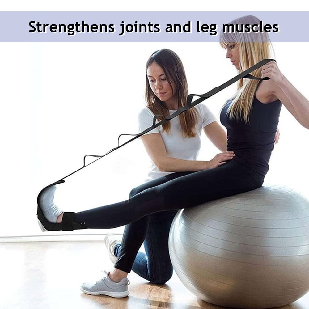 Rairsky Stretching Strap Dehnungsband Faszien Strecker Yoga Stretch Ring | Stretching Band Yogagurte Faszienstrecker Painless Legs Band für Yoga Physiotherapie Rehabilitation Training (Schwarz)