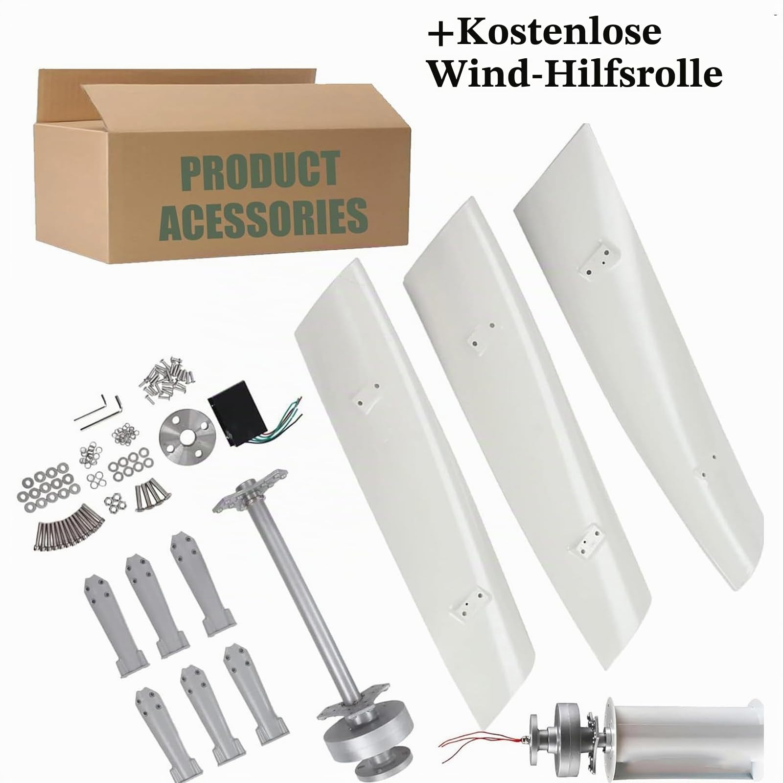 6000W,8000W,10000W,12000W,15000W Windkraftanlage-Generator, 3 Blätter Low Noise 12V/ 24V/ 48V Generator Windmühle Mit Controller Für Outdoor Hof Nutzung Und Wind Turbine,15000W-48V