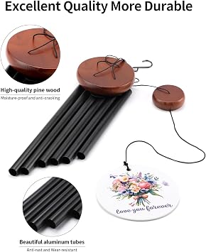 BeauGift Gifts for Grandma, Wind Chimes Grandma Birthday Valentines Gifts, Mothers Day Windchime Gift, Home Decor Keepsake for Grandmother Nana Gigi Granny from Granddaughter Grandson