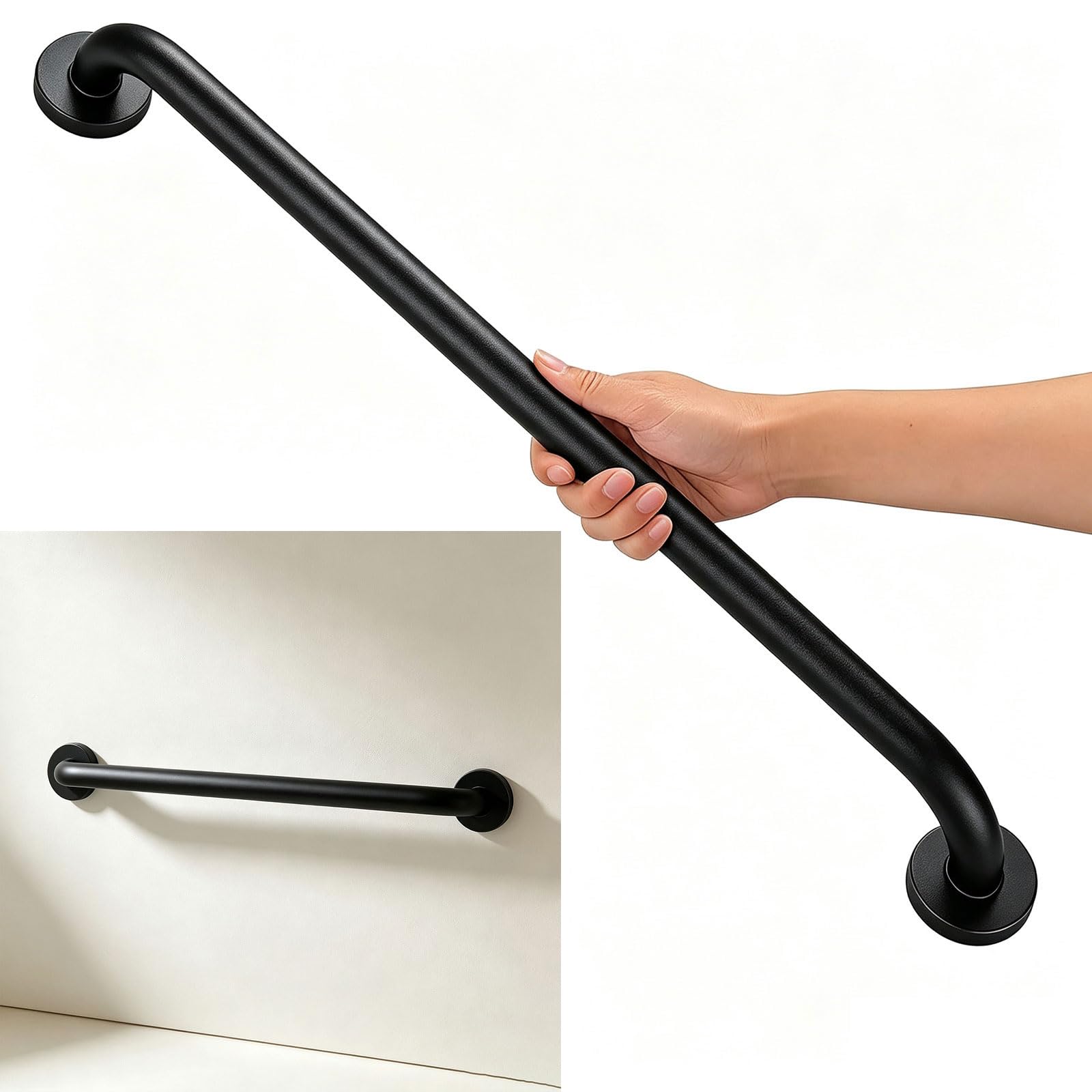 Czarna poręcz bezpieczeństwa stal 304 40/60/80/120cm