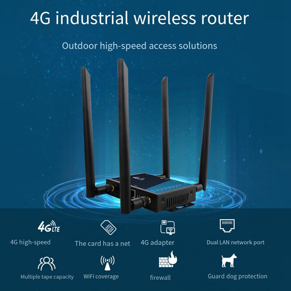 Router WiFi 4G Router Wireless WiFi A Banda Larga 4G di Livello Industriale Router 4G LTE CPE con Slot per Scheda SIM Antenna-Spina UE Durevole Facile da Installare Facile da Usare