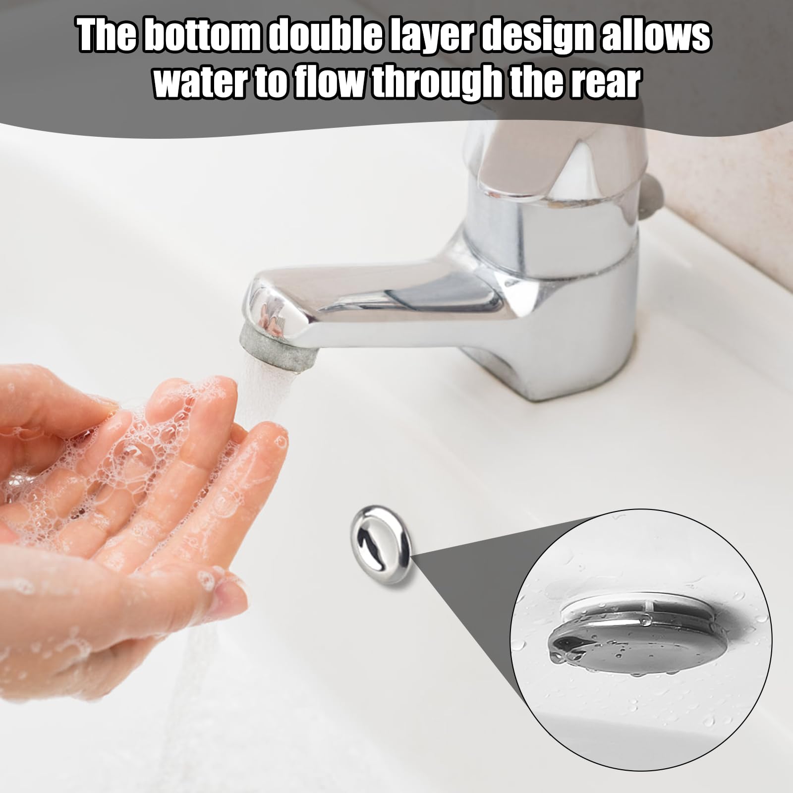 Snapklik.com : 4 Pack Stainless Steel Bathroom Sink Overflow Plug