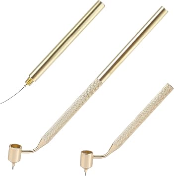 arricraft 2 Pcs Aluminum Paint Applicator Pen, 0.4/0.7mm Slanting Fine Line Writer Pen, Perfect for Rock Chips and Scratch Repair
