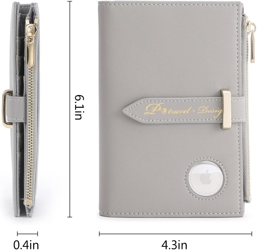 VanFn Jewelry Rolls & Airtag Passport Holder, Travel Jewelry Organizer Roll, Slim Leather Credit Card Wallet For Women, Trip Document Organizer P.Travel Series