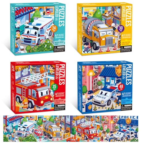 4-Pack Progressive Jigsaw Puzzles