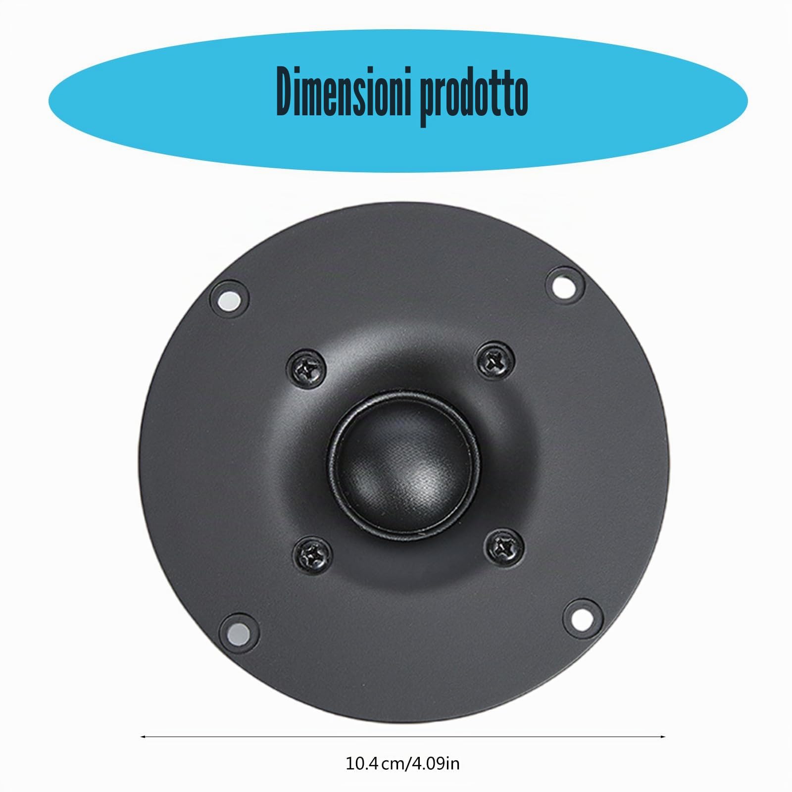 Audiophile - Tweeter a cupola da 10,2 cm, 8 Ohm, 60 W, 104 mm, con magnete singolo per sistemi audio di fascia alta
