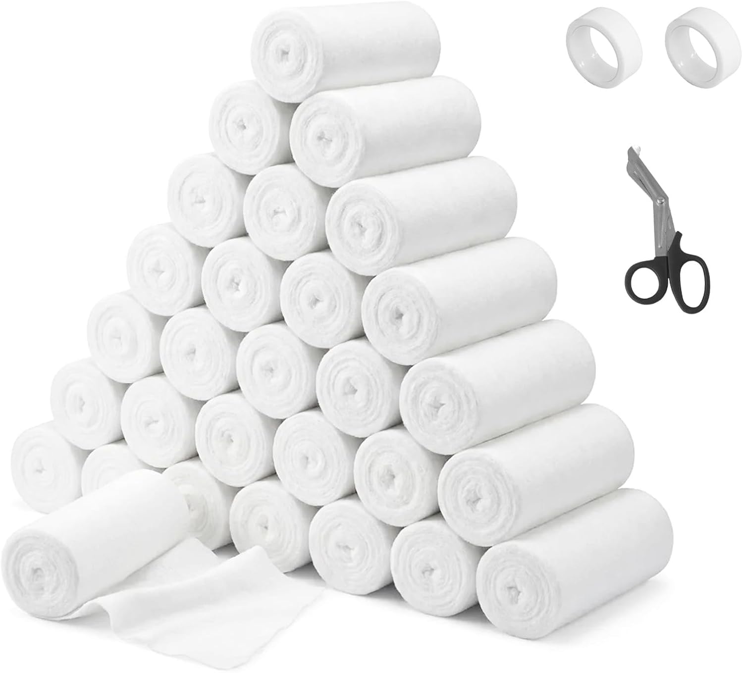 52 Rolls 4" x 8.9ft Gauze Bandage Wrap Plaster Cloth Undercast Padding Rolls Cast Padding Gauze Bandage for Protecting The Skin, Wound Care, Mask Making, Splints, DIY Crafts