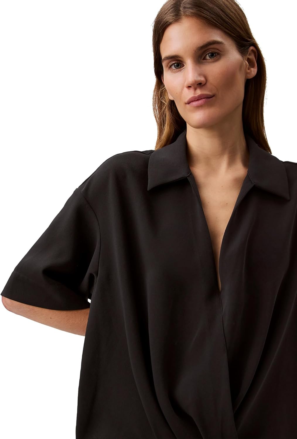 Calvin Klein Womens Crepe Printed Wrap Top - Image 6