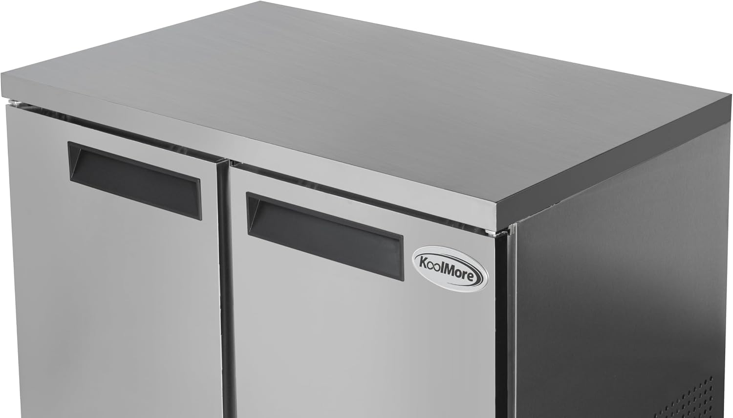 KoolMore 48 in. Two-Door Commercial Undercounter Freezer in Stainless Steel with Casters, ETL Listed (KM-UCF-2DSS)