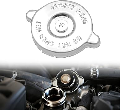 Radiator Cap T-16 16 PSI Original Equipment Replacement with Dual Lug Design, Sealed Cooling System Pressure Cap, Universal Fit for Most Cars Silver