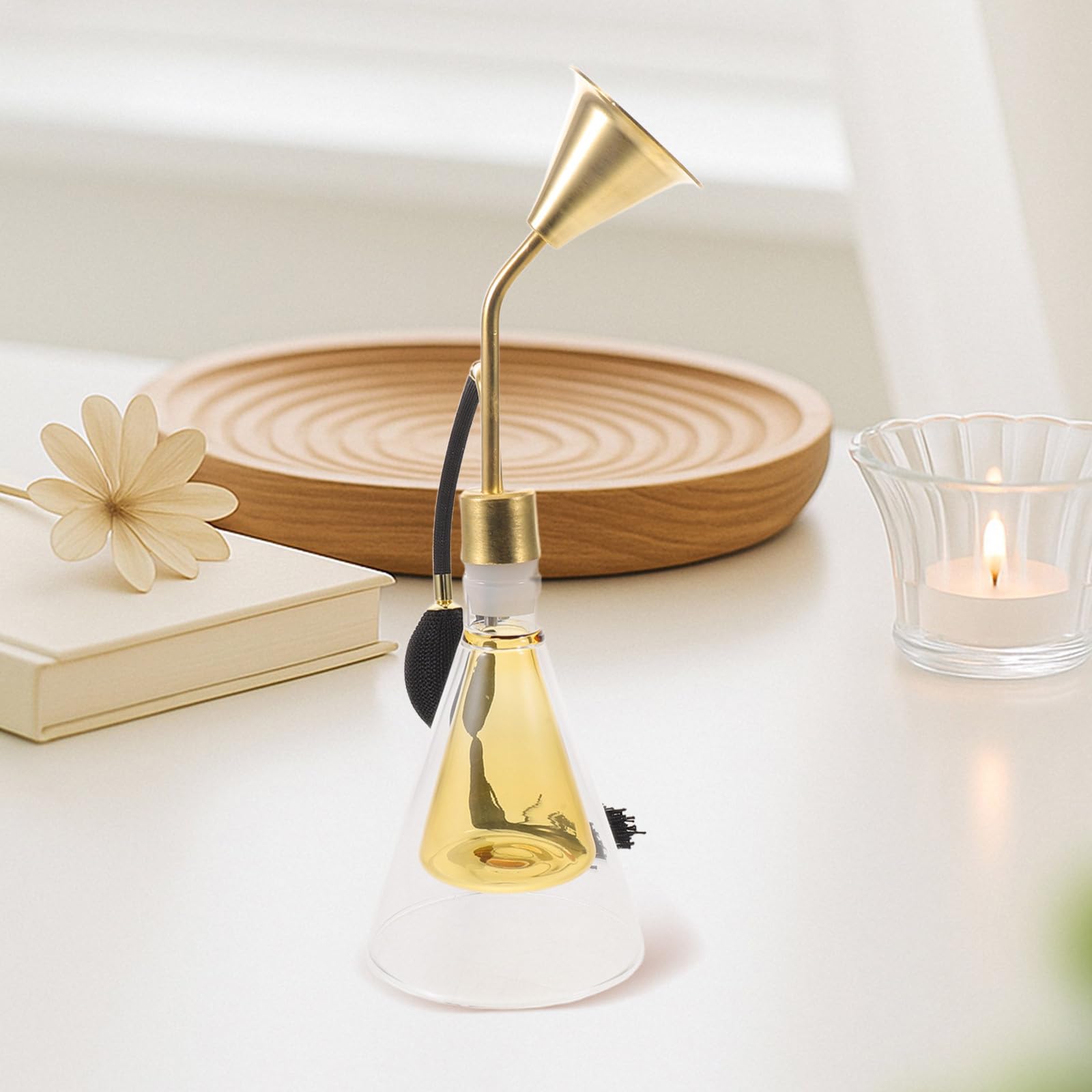 TOYANDONA Diffusore Aroma in Vetro Oro con Distribuzione Raffinata del Profumo e Design Portatile per Camere da Letto e Viaggi