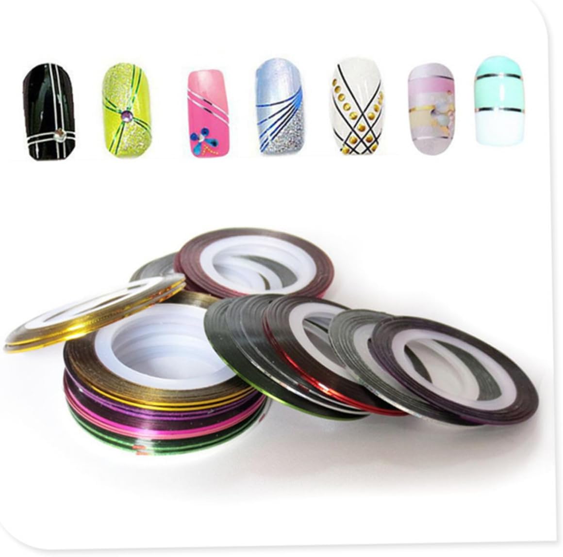 Mipcase 60 Rollen 2 Sets Nail Art Stickers Striping Tapes Lijn Tape Manicure Set Decoraties Mipcase 60 Rollen 2 Sets Nail Art Stickers Striping Tapes Lijn Tape Manicure Set Decoraties