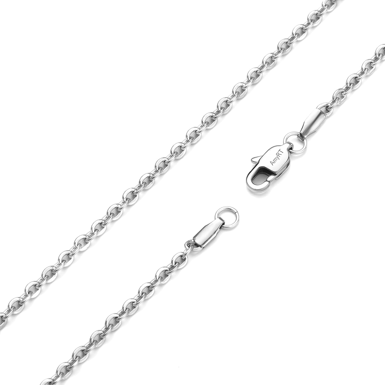 Jewelry 3mm Titanium Steel Cable Chain Silver Necklaces for Women 16 to 30 in
