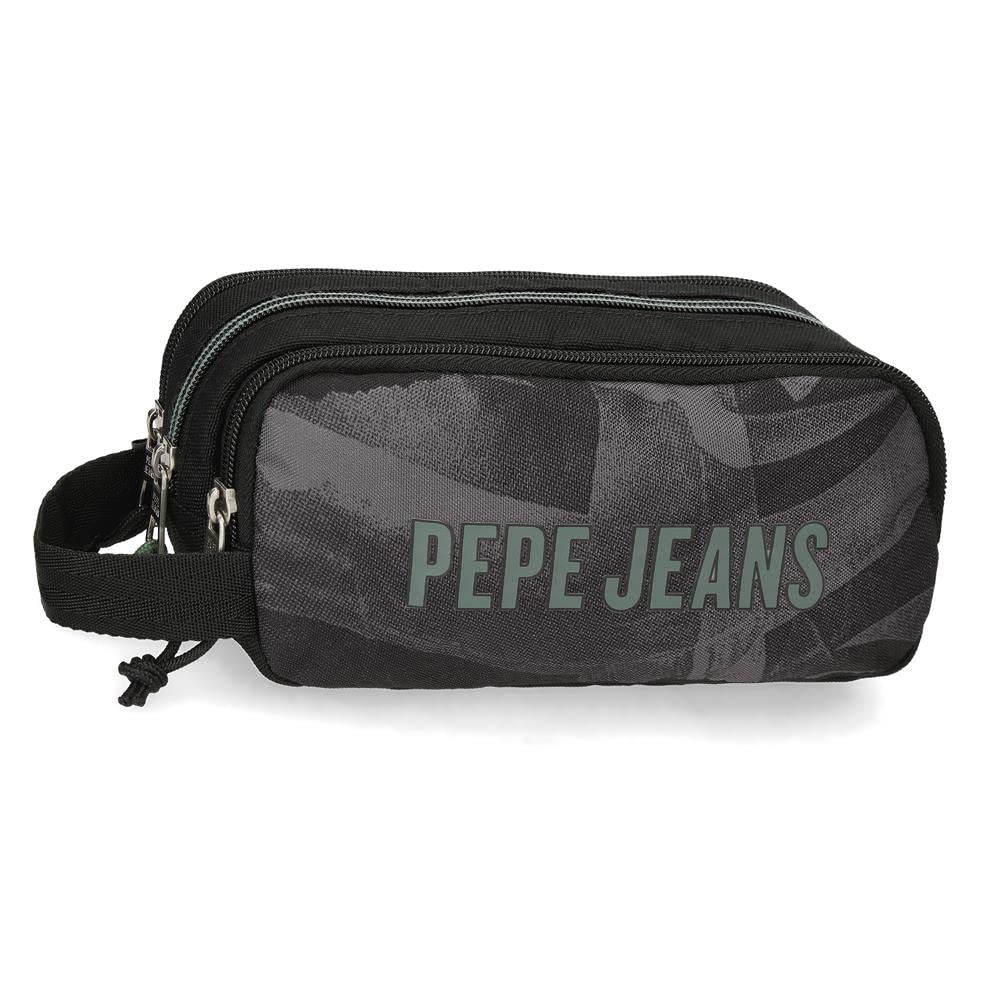 Pepe Jeans Davis Estuche Triple Negro 22x10x9 cms Poliéster