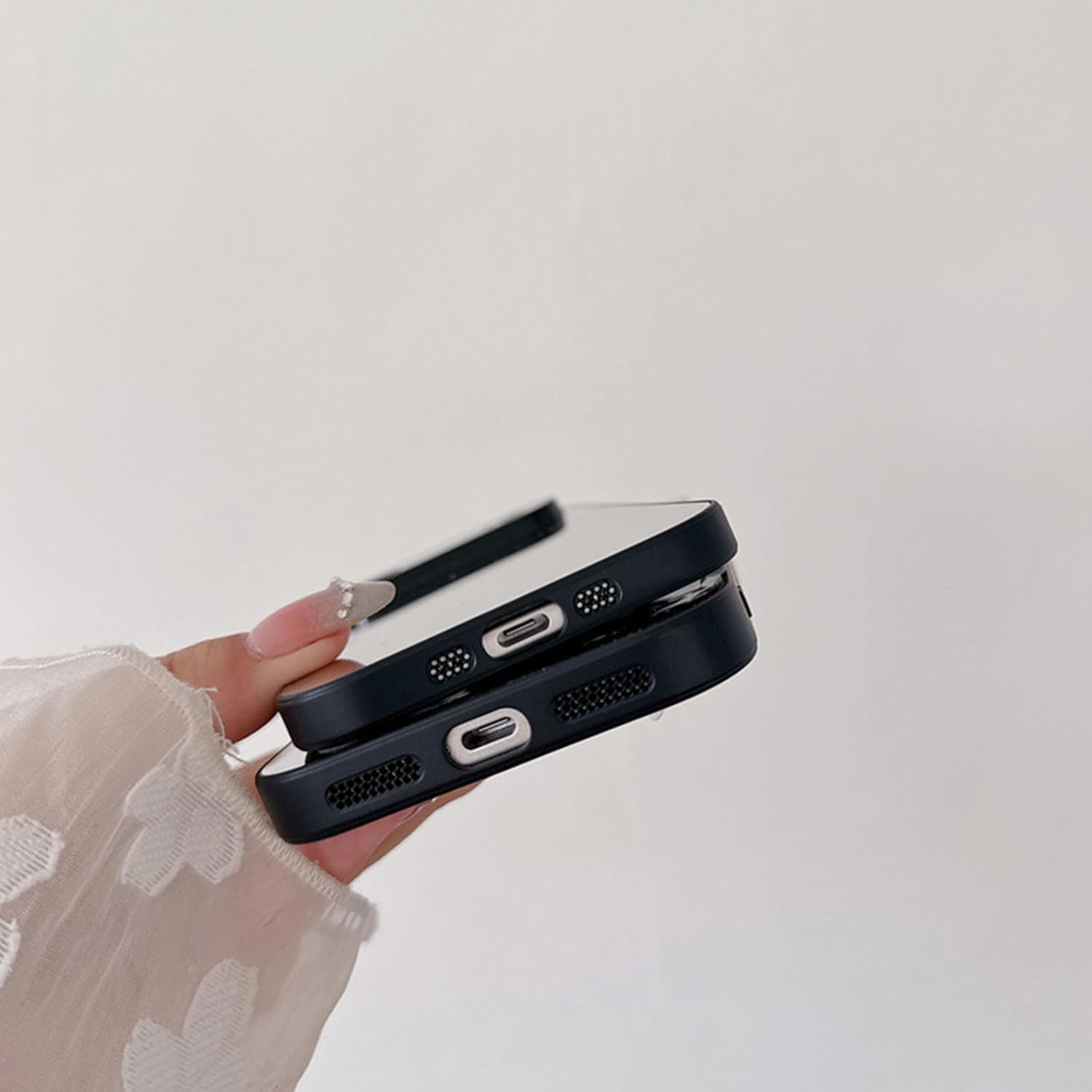 aowner Mirror Case Compatible with iPhone 17 for Girls Women Makeup Cute Glass Glossy Mirror Back Hard Case Clear Soft TPU Bumper Slim Fit Anti-Drop Shockproof Protective Phone Cover-6.3 inch - Image 5