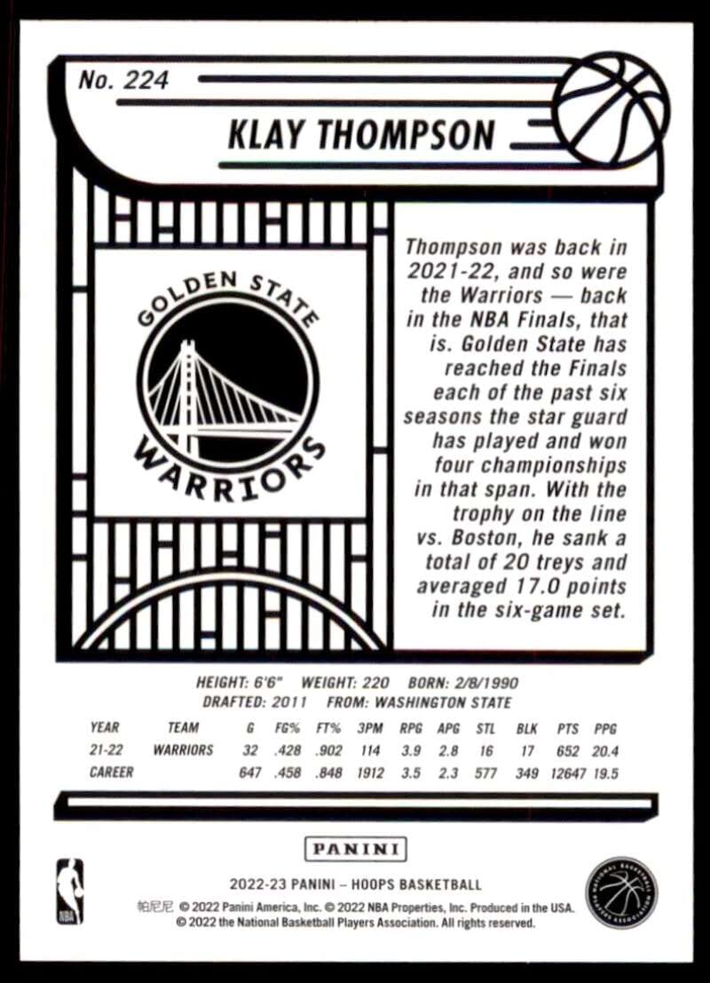 Amazon.com: 2022-23 Hoops #224 Klay Thompson Golden State Warriors