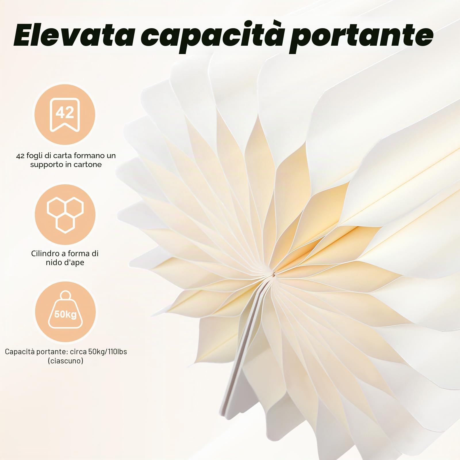 5 pezzi di cartone per matrimonio, colonna di fiori, vaso pieghevole in cartone, display a colonna con coperchio in acrilico, supporto per fiori pieghevole, colonna decorativa per matrimonio
