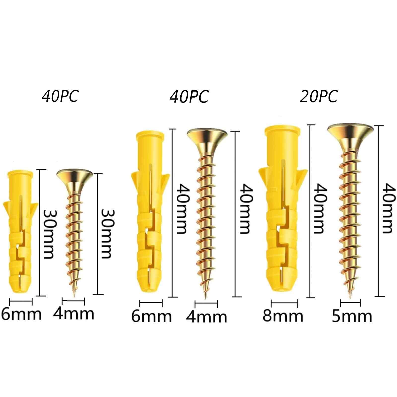 200 Pcs Screws and Wall Plugs Set, M6 M8 M10 Wall Plugs and Expansion Screws - Image 2