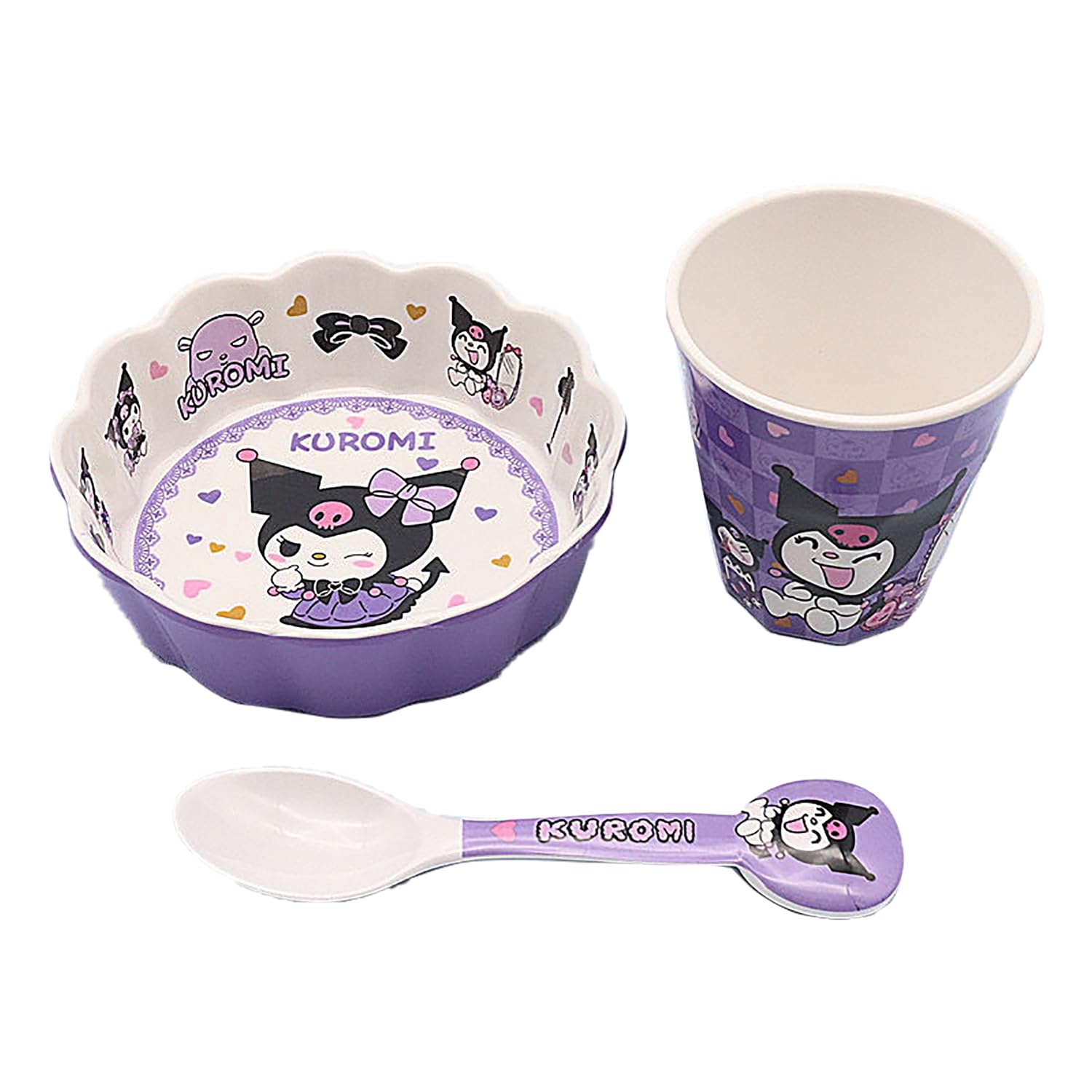 Amazon | クロミ ちゃん 食器セット 子供用 家庭用 ボウル プレート 箸