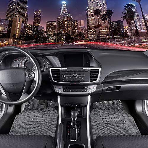 Bdk Universal Fit 4-Piece Set Metallic Design Car Floor Mat - Heavy Duty All Weather With Rubber Backing (Carbon), Mt-642-Cb #TOP1