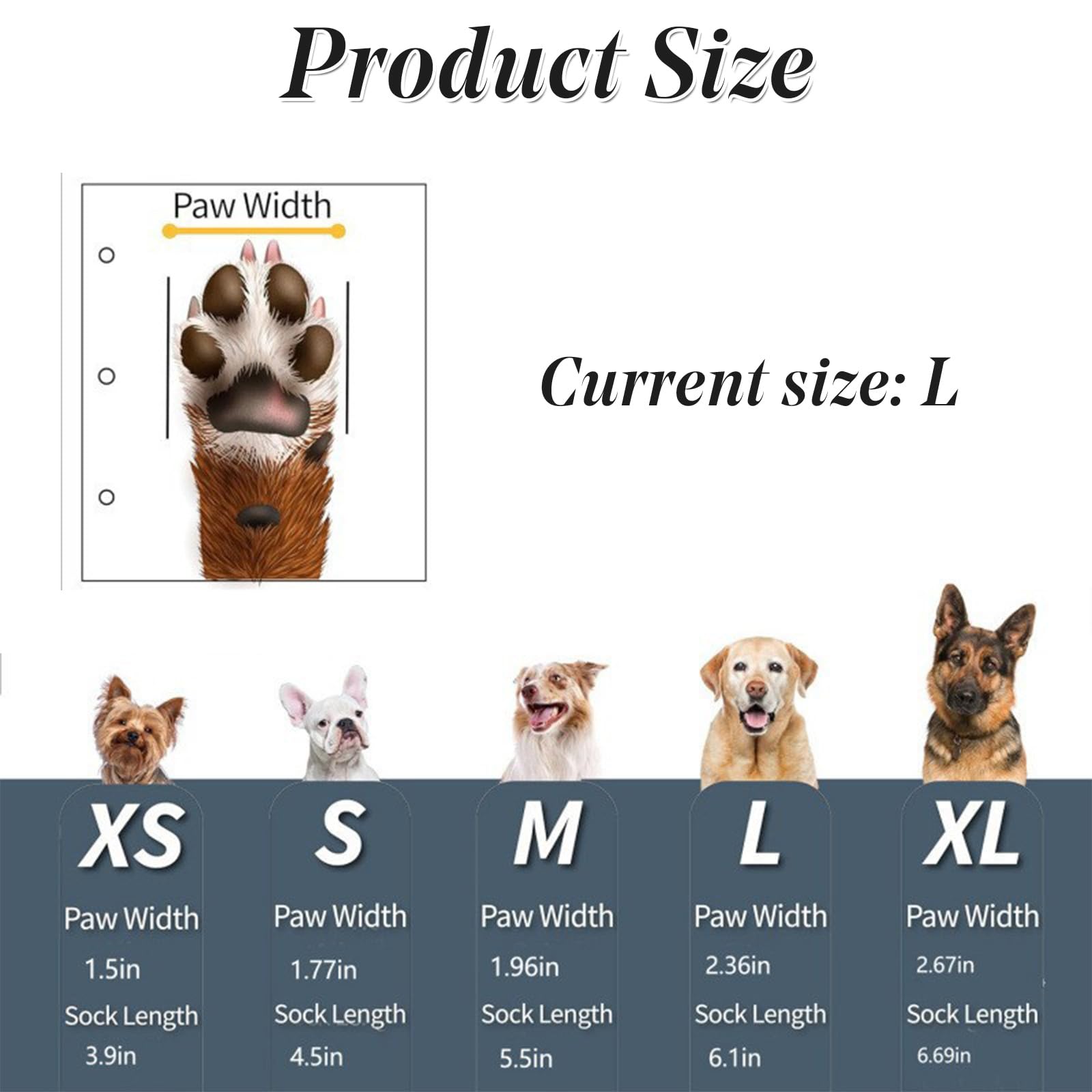 2 works Winter Dog Leg Warmers with Grips, Shoe Dog Socks for Cold Weather Adjustable Strap Shoes to Stop Paws Licking - Image 2