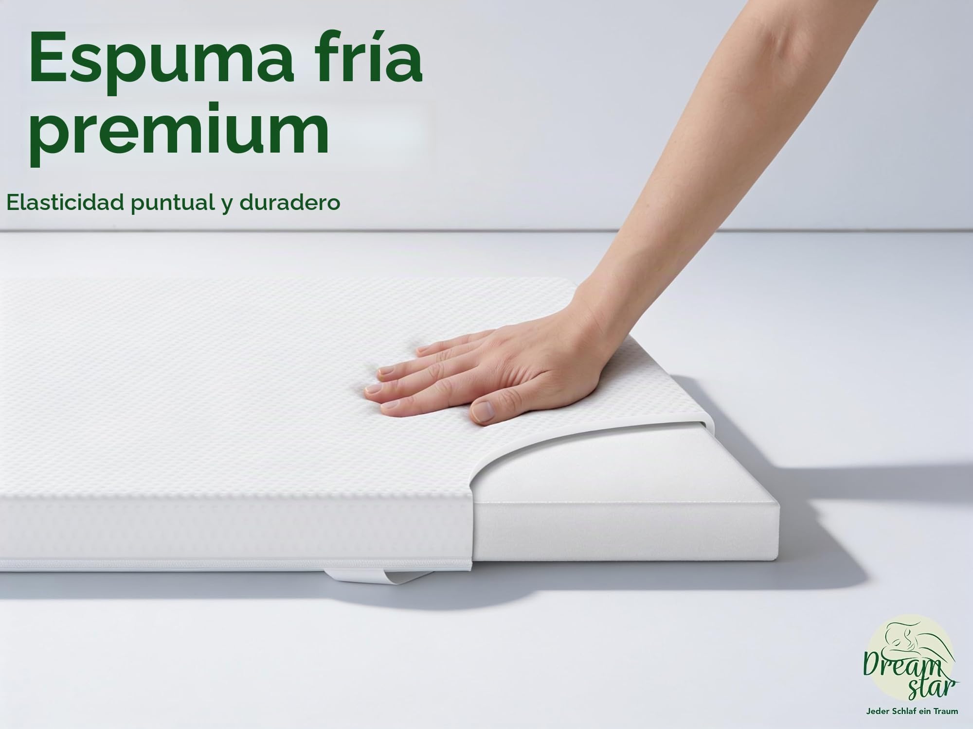 DREAMSTAR Easy Dream Topper | Protector de colchón extra rígido con núcleo de espuma fría, con dureza 4 (H4), 100-120 kg, certificado Öko-Tex, 5 cm de alto, 140 x 200 cm