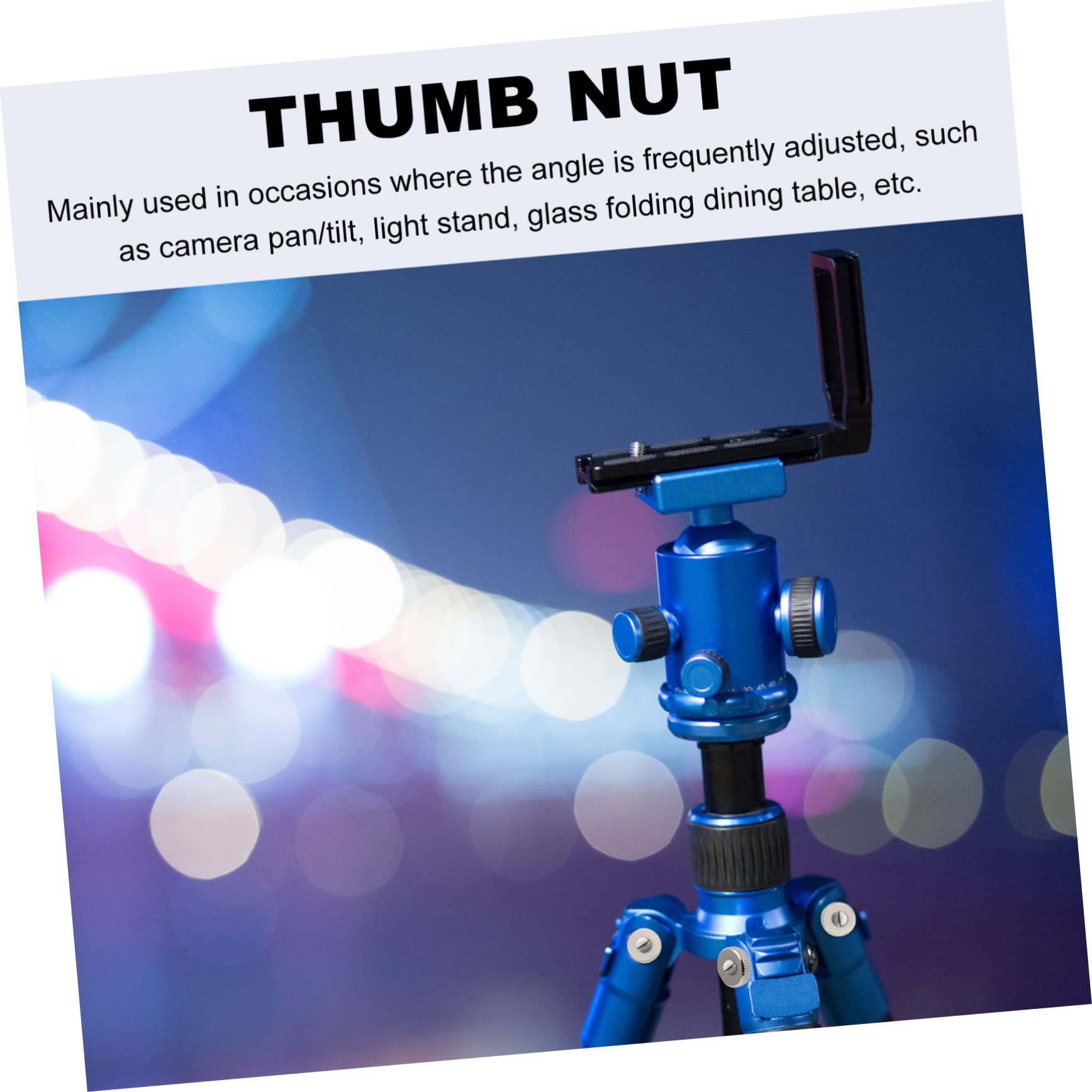 SOLUSTRE 1 Set 30pcs Thin Nickel Plated Knurled Thumb Nuts Connector Lock Nuts for Furniture