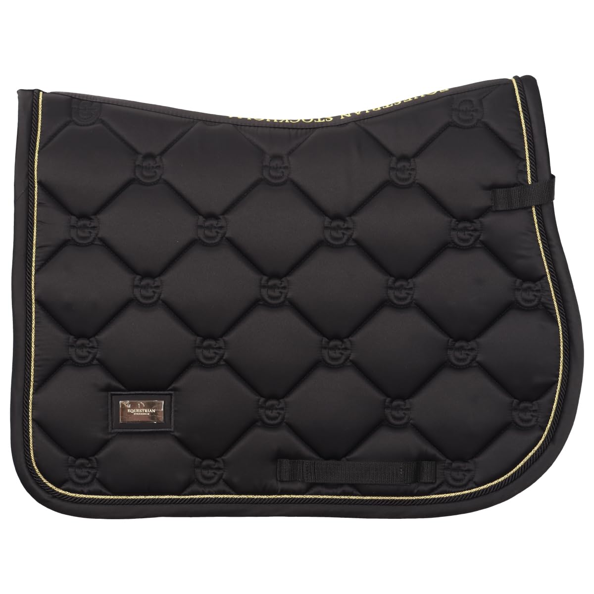 Equestrian Stockholm Tapis de selle noir doré - Dressage complet / WB - Noir/doré