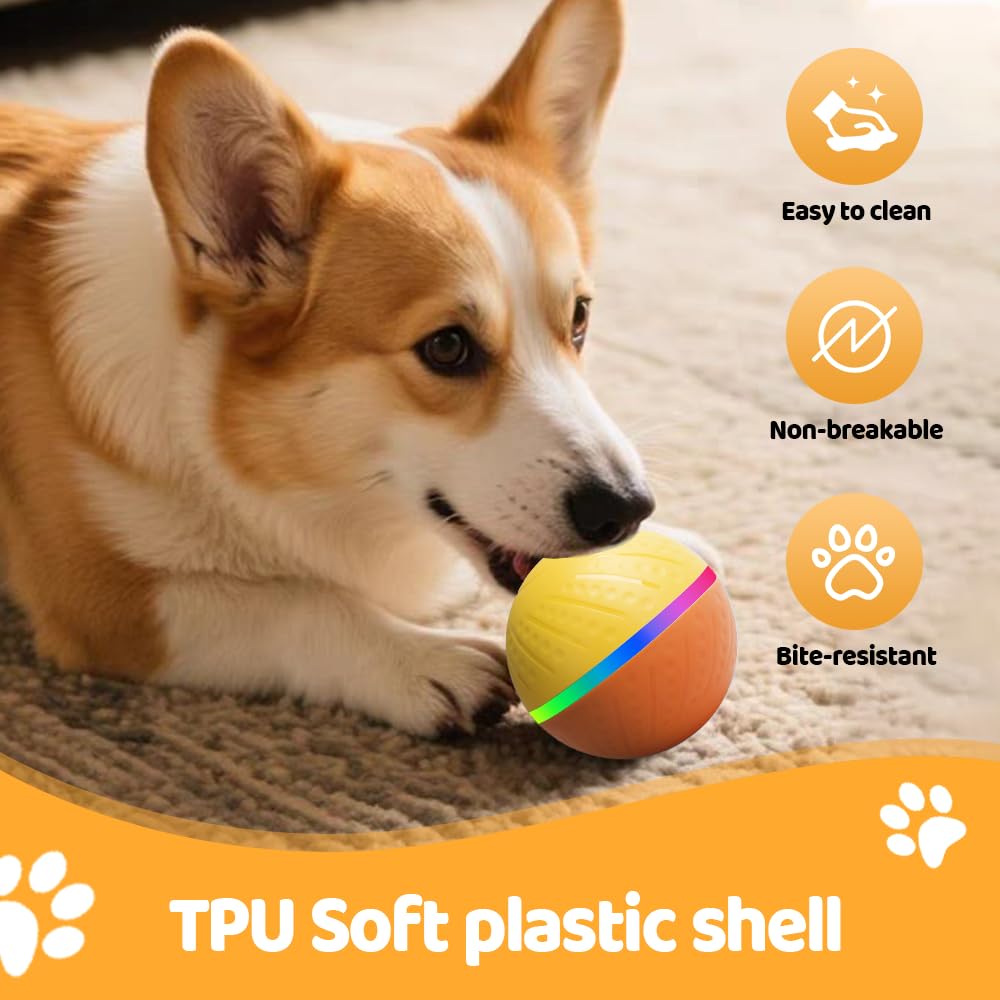 DONGKER Balle Interactive pour Chien,Jouet Intelligent et Étanche,Batterie Intégrée de 500 MAh,pour Petits,Moyens et Grands Chats