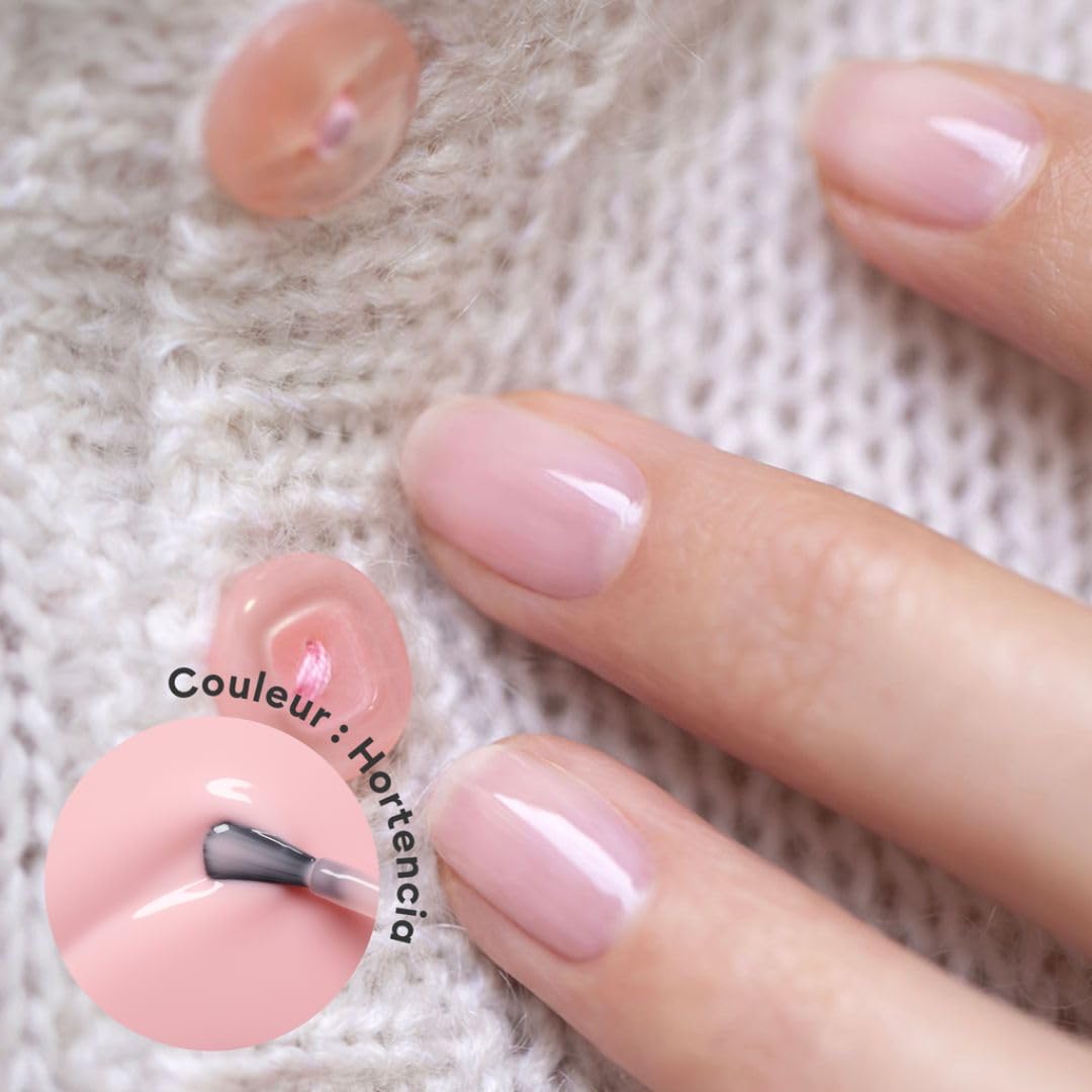 Manucurist Système Green™ Rose Pâle (Hortencia) - Kit Manucure Professionnel Vegan Biosourcé : 1 Dégraissant, 1 Base Coat, 1 Vernis à Ongles, 1 Top Coat, Gouttes Séchantes - Coffret Cadeau Femme