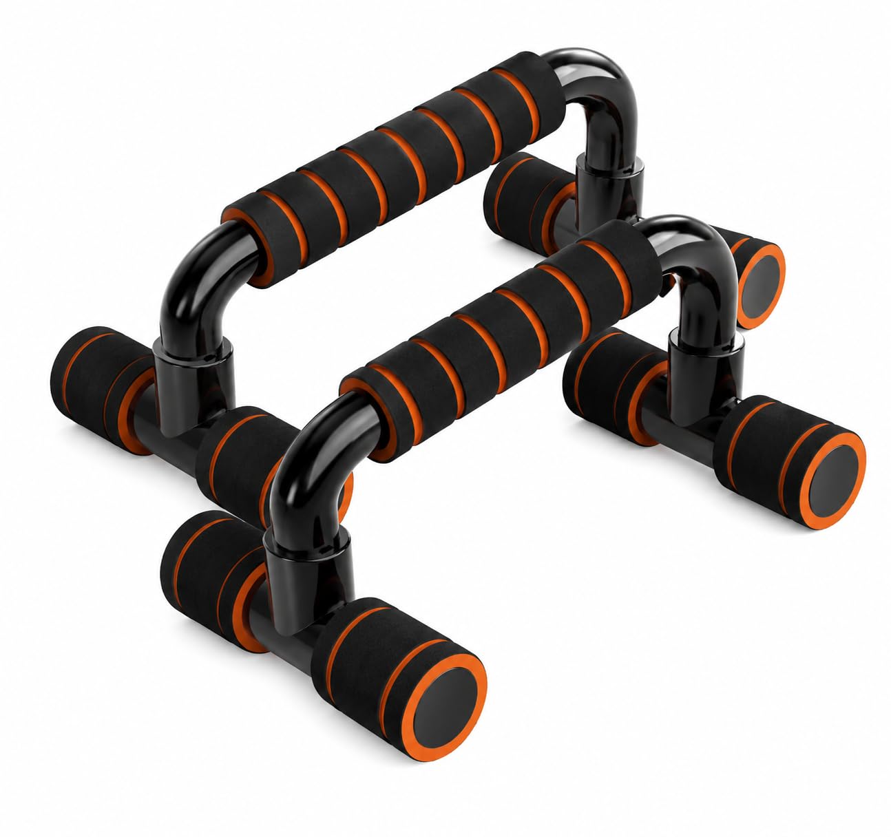 Push Up Bars with Foam Grip and Non-Slip Base, Set of 2 | Targets Chest & Shoulders, Anti-Slip Base, Lightweight & Portable, Includes Carry Bag, For Men & Women-image-8