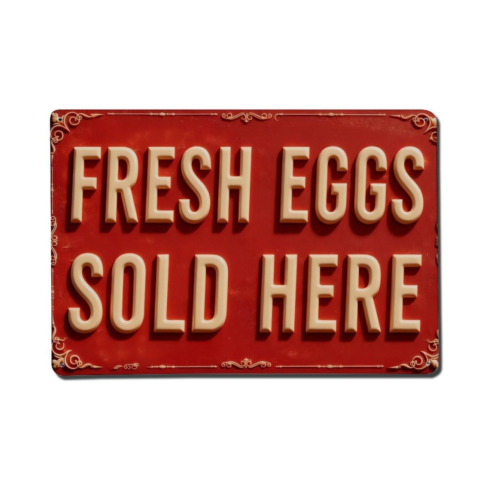 Iageret Vintage Fresh Eggs Sold Here Sign_1 Metal Tin Sign Retro Wall Decor, Bar Garage Cafe Kitchen Home Wall Art Poster Decoration 8X12inches