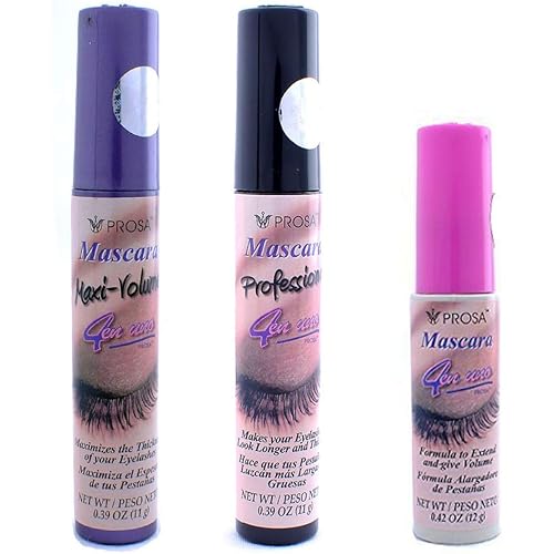 3 Pcs PROSA - PROFESIONAL Maxi Volumn Black MASCARA 4 IN 1 LONGER THICKER P1