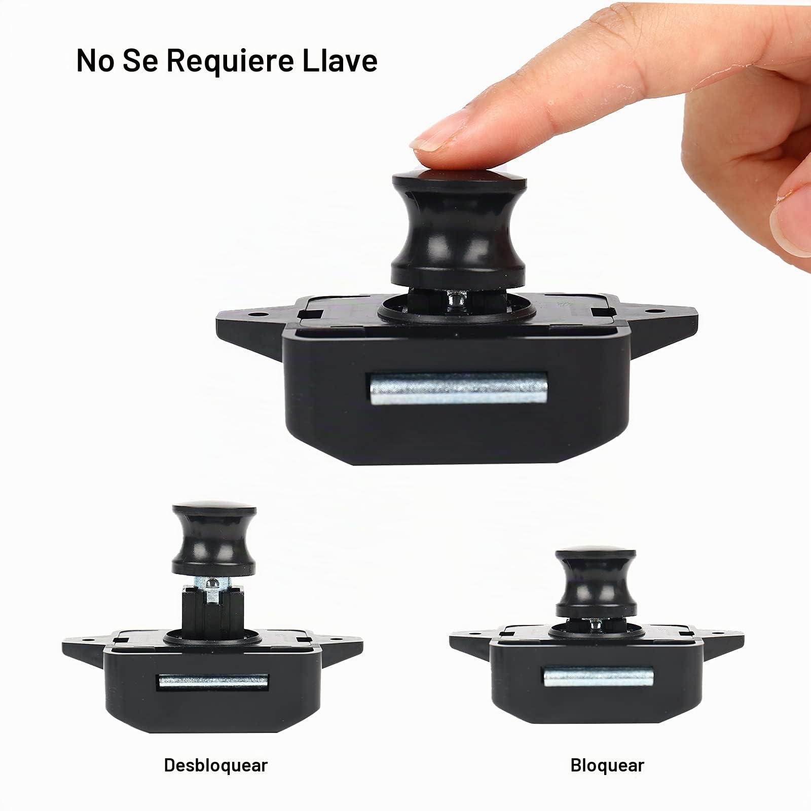 10 botones de presión para puerta de autocaravana, armario, armario, cerradura de puerta de armario, cerradura de muebles, cerradura para autocaravana, furgoneta, caravana o camper (negro)