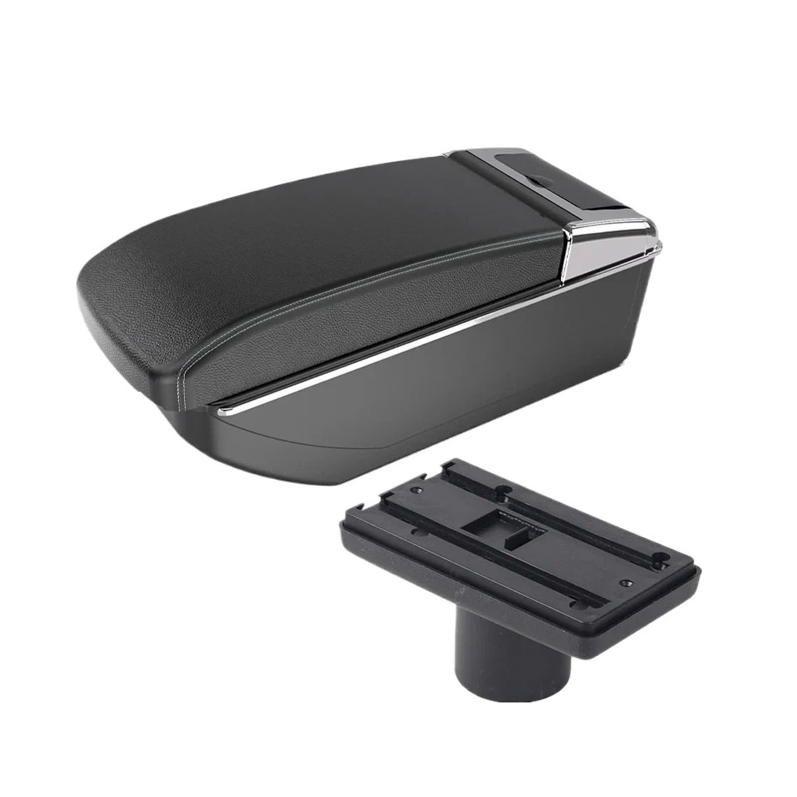 Ggwqoops Car Armrests For Chery For Cielo For A3 Car Interior Armrest Center Console Modification Multi-functional Storage Box Parts Double-layer Armrest Box(B3 white line NOUSB)
