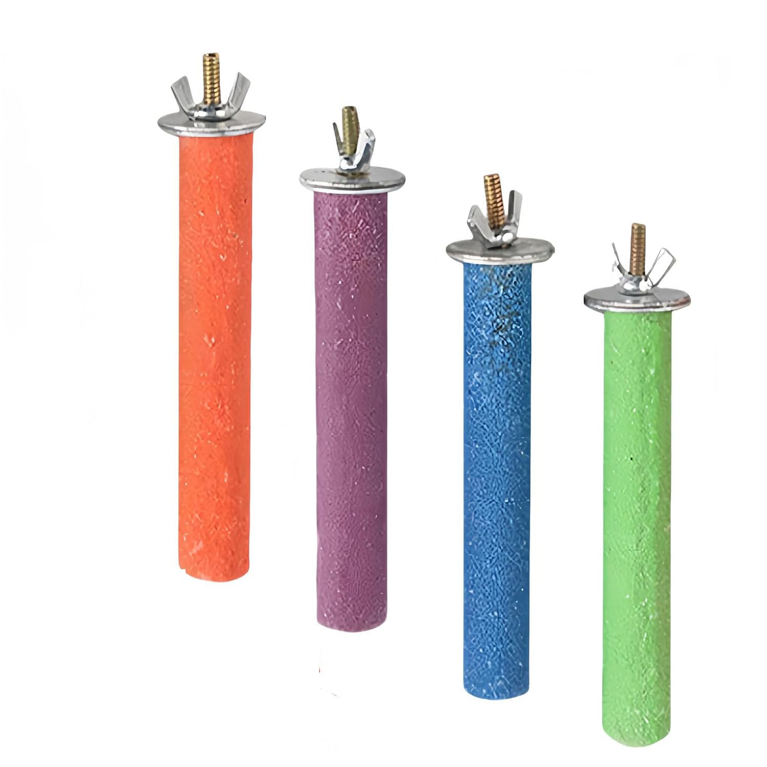 MaoNativey 4 PCS Colorful Bird Perches, Natural Wood Cage Stand for Parrots Budgies, Cockatiels, Parakeets, Conures