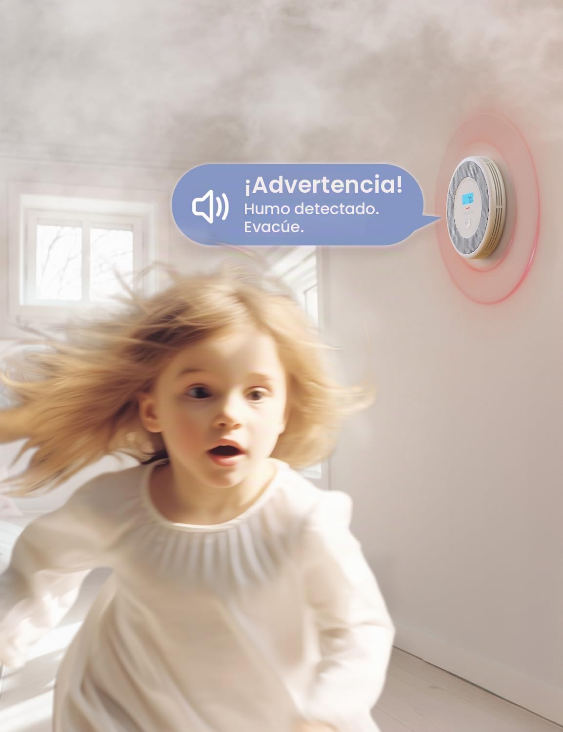 X-Sense Alarma con Aviso de Voz (Solo en Alemán), Detector de Humo y Monóxido de Carbono, No Compatible con la Aplicación ni con la Estación Base SBS50, 2 Unidades