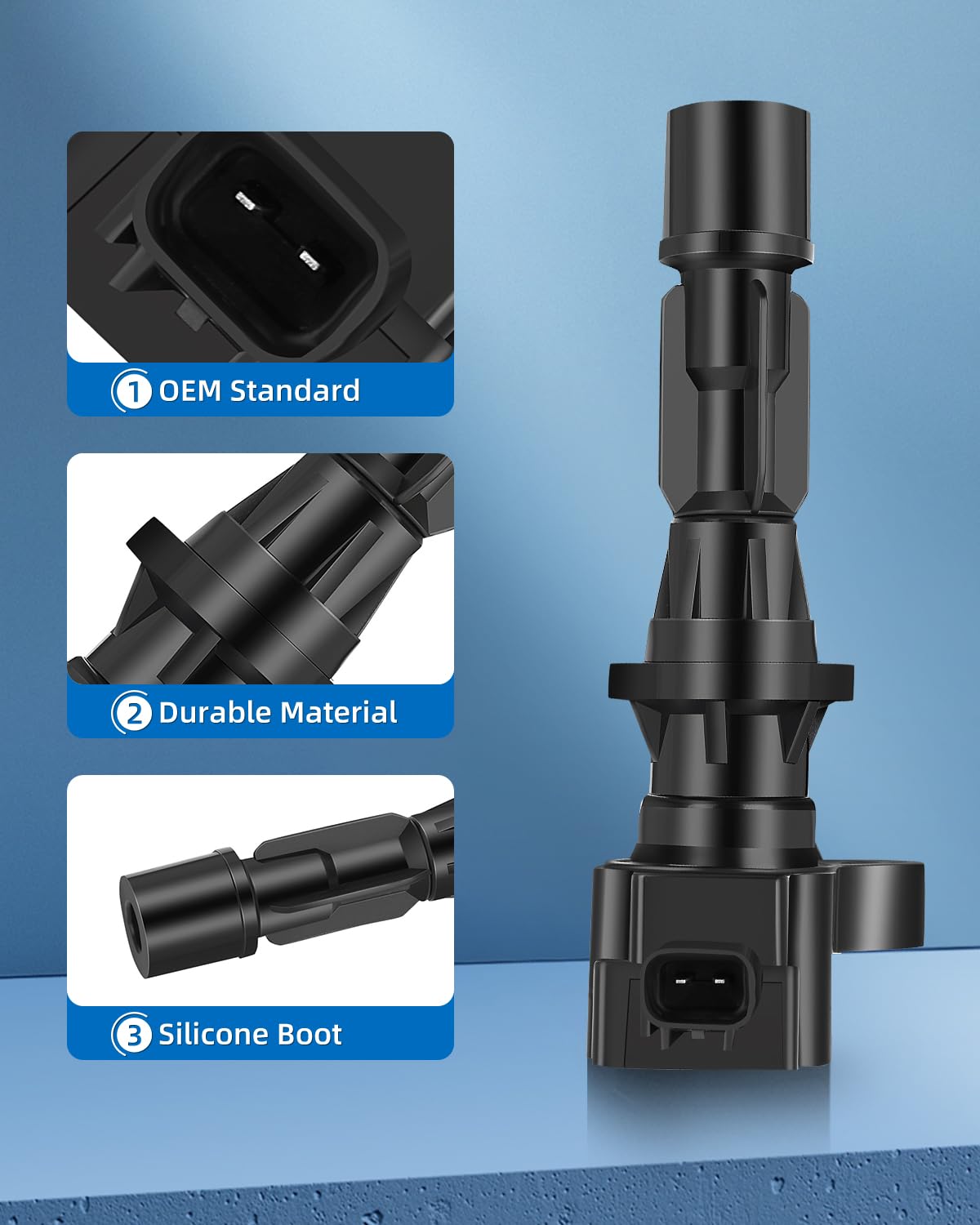 ECCPP Ignition Coil Coils&iridium Spark Plugs UF516 for Ford for Mercury Fusion Milan 2006 2007 2008 2009 2.3L L4 set of 4