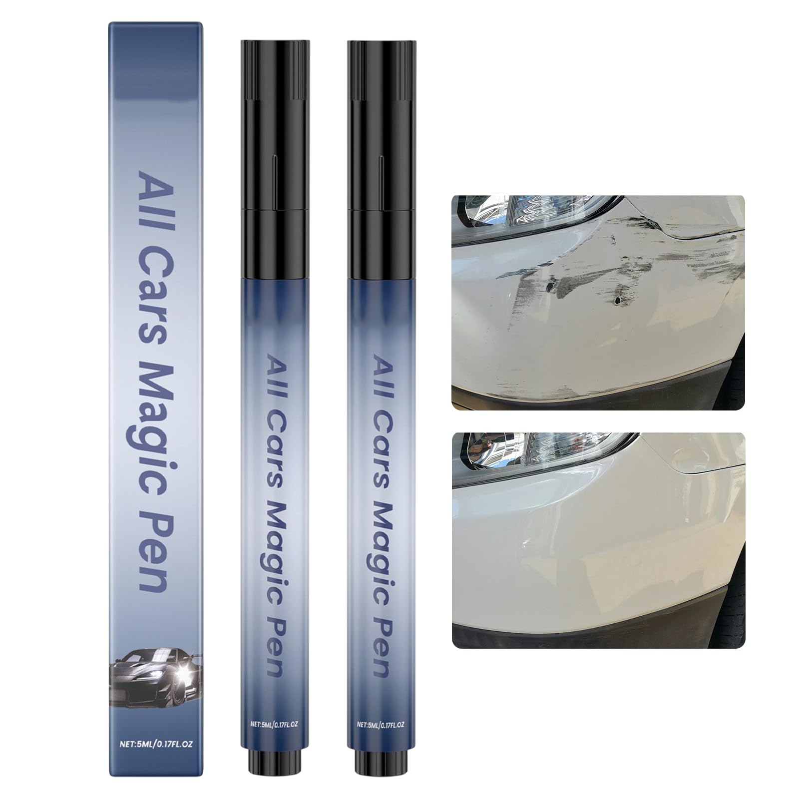 Uoxmiy 2Pcs Car Scratch Removercar paint pen, Professional Cars Scratch Repair Pen Easy to Use Quick Solution for Scratches and Color Damage